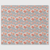 Roses In Shades Of Peach And Coral Scattered Geschenkpapier (Flach)