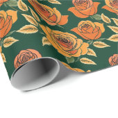 Roses In Various Shades Of Orange And Yellow Geschenkpapier (Rolleneckpunkt)