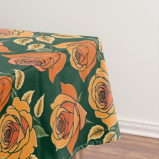 Roses In Various Shades Of Orange And Yellow Tischdecke (Beispiel)