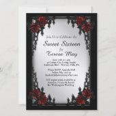  Roses Iron Gate Goth Add Four Images Silver Einladung (Vorderseite)