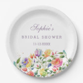 Roses Lilac Brautparty Pappteller (Vorderseite)