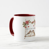 Roses Love Birds on Swing Tasse (Vorderseite Links)