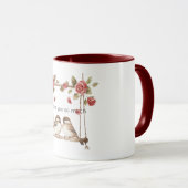 Roses Love Birds on Swing Tasse (VorderseiteRechts)