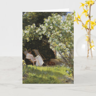 Roses. Marie Krøyer seated in the deckchair Karte