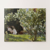 Roses. Marie Krøyer seated in the deckchair Puzzle (Horizontal)