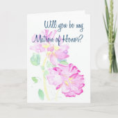 Roses Matron of Honour Request Einladung (Vorderseite)