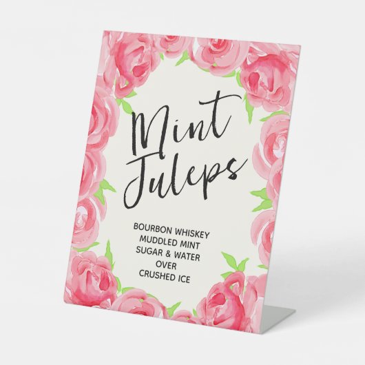 Roses Mint Juleps Derby Party Sockelschild (Vorderseite)