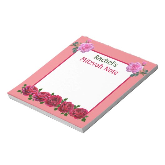 Roses Mitzvah Note Girls Notepad Notizblock (Rotiert)