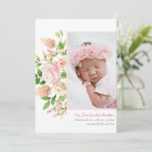 Roses | Moderne Elegante Blumengeburt Ankündigung (Stehend Vorderseite)