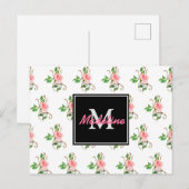 Roses Monogramm Postkarte (Vorne/Hinten)
