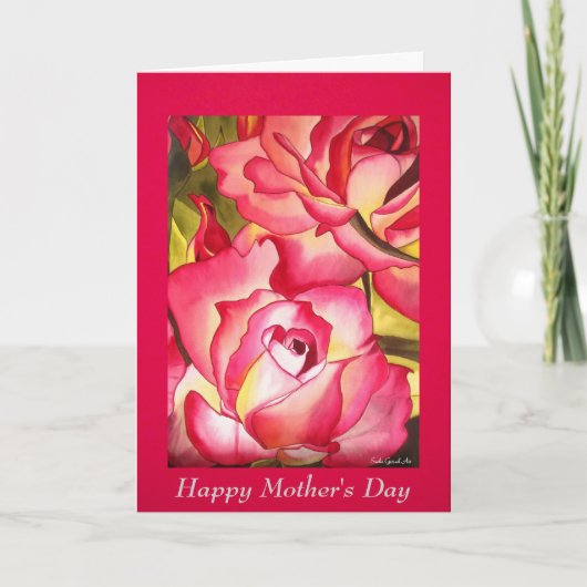 Roses Mother Day Art Card mit Gedicht Karte (Vorderseite)