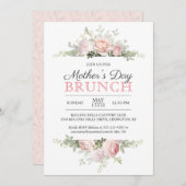 Roses Mother's Day Brunch Einladung (Vorne/Hinten)