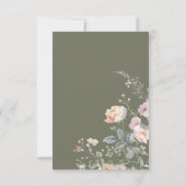 Roses on Olive Green Wedding Save The Date (Rückseite)