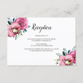 Roses Orchids Hochzeitsempfang Begleitkarte