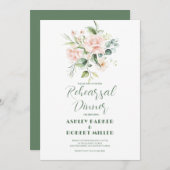 Roses Pale Roses Probe Dinner einladen Einladung (Vorne/Hinten)