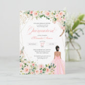 Roses Roses Blues Quinceanera Geburtstag Einladung (Stehend Vorderseite)