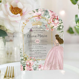 Roses Roses Blues Quinceañera Sweet 16 Arch Acryleinladungen