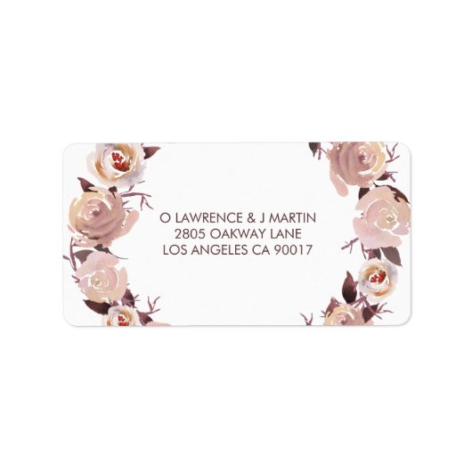 Roses Roses Blumenregen Adressaufkleber (Vorne)