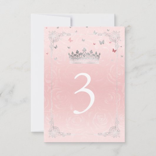 Roses Roses Elegante Tischnummer Card (Rückseite)