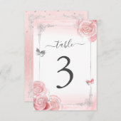 Roses Roses Elegante Tischnummer Card (Vorne/Hinten)