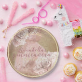 Roses Roses Gold Quinceñera Rosa Rose auf dem Parc Pappteller (Party)