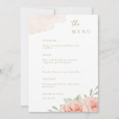 Roses Roses Grüne Blätter Hochzeitsmenü Einladung (Vorderseite)