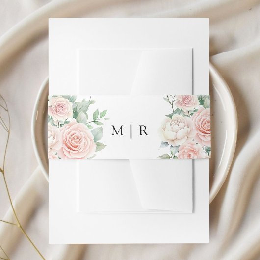 Roses Roses Rosa Rose Hochzeit Einladungsbanderole