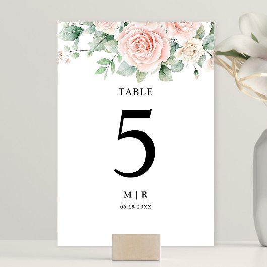 Roses Roses Rosa Rose Hochzeit Tischnummer