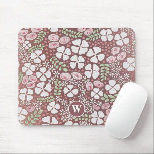 Roses Roses Rose Gold Monogramm Mousepad