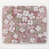 Roses Roses Rose Gold Monogramm Mousepad (Vorne)