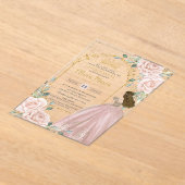 Roses Roses Roses Blues Gold Quinceañera Sweet 16 Acryleinladungen (Ablage )