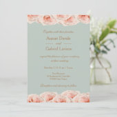 Roses Roses Roses Blumengeschoss Hochzeitsfeier Einladung (Stehend Vorderseite)