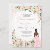 Roses Roses Roses Floral Afrolatina Quinceanera Einladung (Vorderseite)