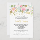 Roses Roses Roses Glitzer Grüne Quinceanera Einladung (Vorderseite)