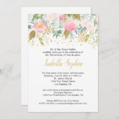 Roses Roses Roses Glitzer Grüne Quinceanera Einladung (Vorne/Hinten)