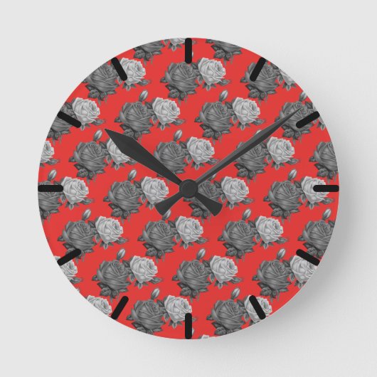 Roses Runde Wanduhr (Vorderseite)