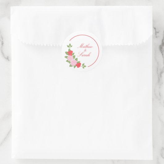 Roses Runder Aufkleber (Tasche)