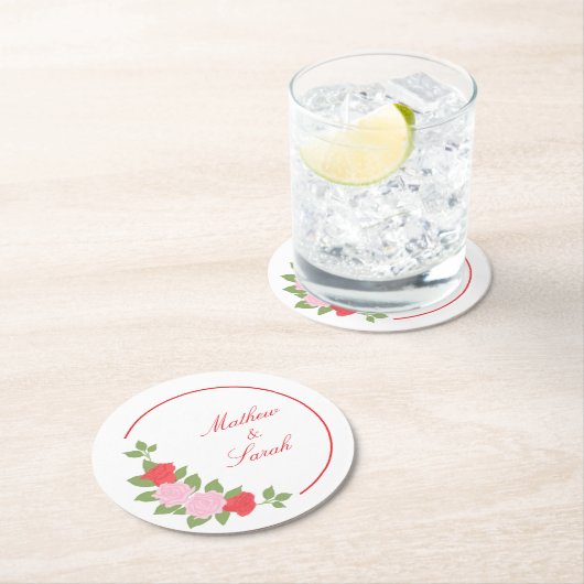 Roses Runder Pappuntersetzer (Vor Ort)