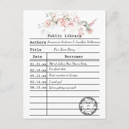 Roses Sage Green Blätter Hummingbird Postkarte (Vorderseite)