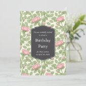 Roses Secret Garden Elfenbein Geburtstag Einladung (Stehend Vorderseite)