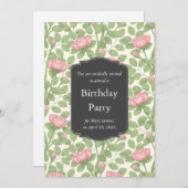 Roses Secret Garden Elfenbein Geburtstag Einladung (Vorne/Hinten)