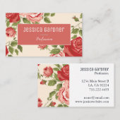 Roses Shabby Chic Elegante Feminine Visitenkarte (Vorne/Hinten)