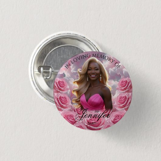Roses Sky Memorial Button Pink Sky Memorial (Vorne & Hinten)