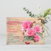 Roses Summer Birthday Party Einladung (Stehend Vorderseite)