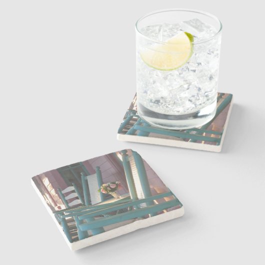 Roses Sunrise - Martha's Vineyard Steinuntersetzer (Seitenansicht)