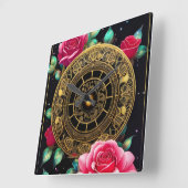 Roses - The Restaurant Quadratische Wanduhr (Winkel)