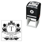 Roses & Tulips Border Frame Name Initial Address Permastempel (Beispiel)