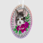 Roses Tuxedo Cat Ornament (Vorderseite)