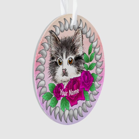 Roses Tuxedo Cat Ornament (Vorderseite)