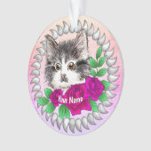 Roses Tuxedo Cat Ornament (Vorderseite)
